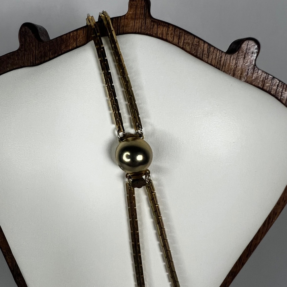 Vintage 90s Gold‎ Tone Multi Strand Layered Chain 22" Necklace Rope Flat Link - Picture 4 of 5